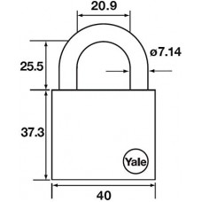 Yale 40mm DMU Krom Kaplamalı Asma Kilit - Blister