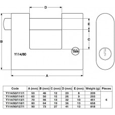 Yale 60 mm Oval Kayar Pimli Pirinç Asma Kilit  - Blister